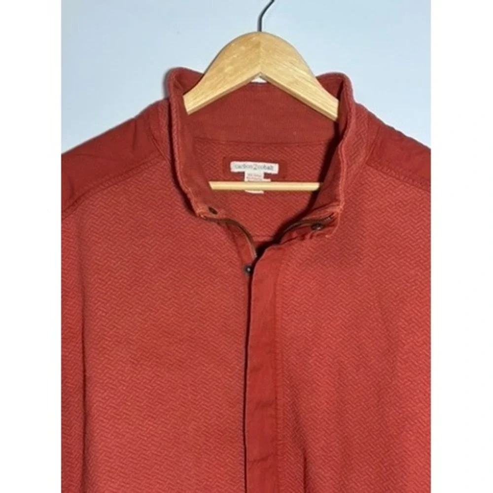 Carbon 2 Cobalt Men's Orange‎ Full Zip Textured Casual Shacket Size L - Picture 2 of 11